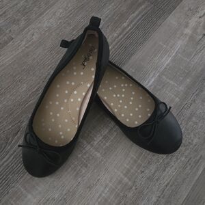 Cat & Jack Little Girls Size 13 Slip-On Black Ballet Flats